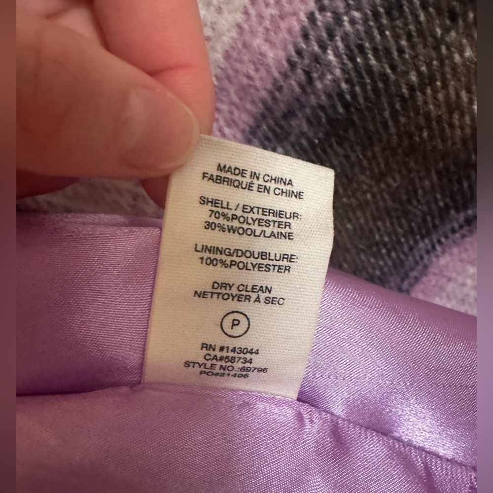 Avec Les Filles Plaid Purple Relaxed Walker Coat - Picture 7 of 7